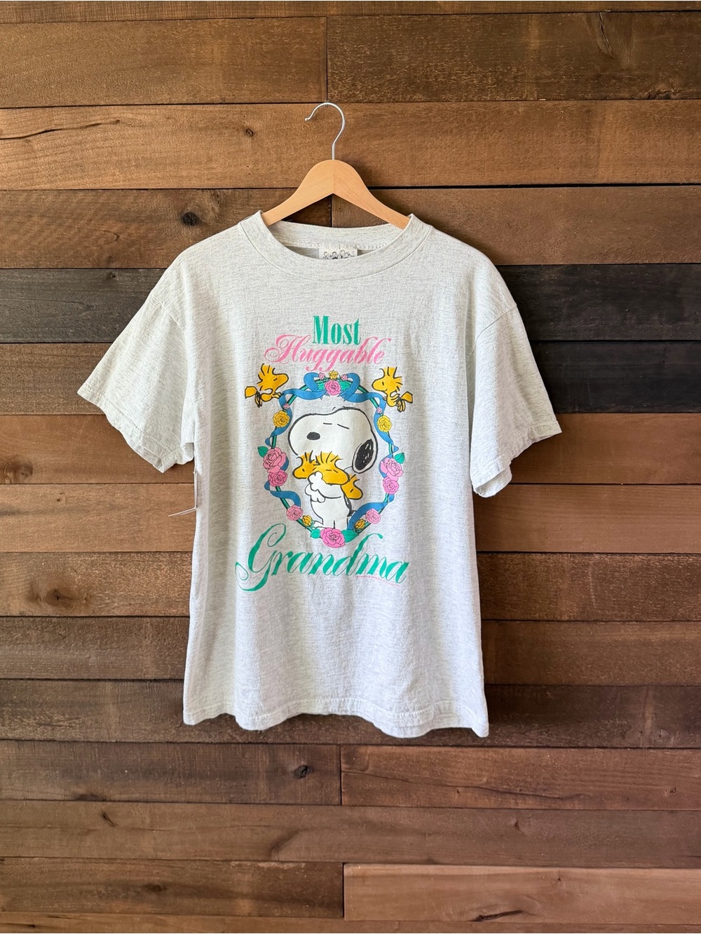 Vintage Peanuts Most Huggable Grandma Snoopy Graphic T Shirt Large